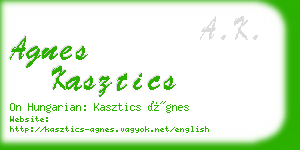 agnes kasztics business card